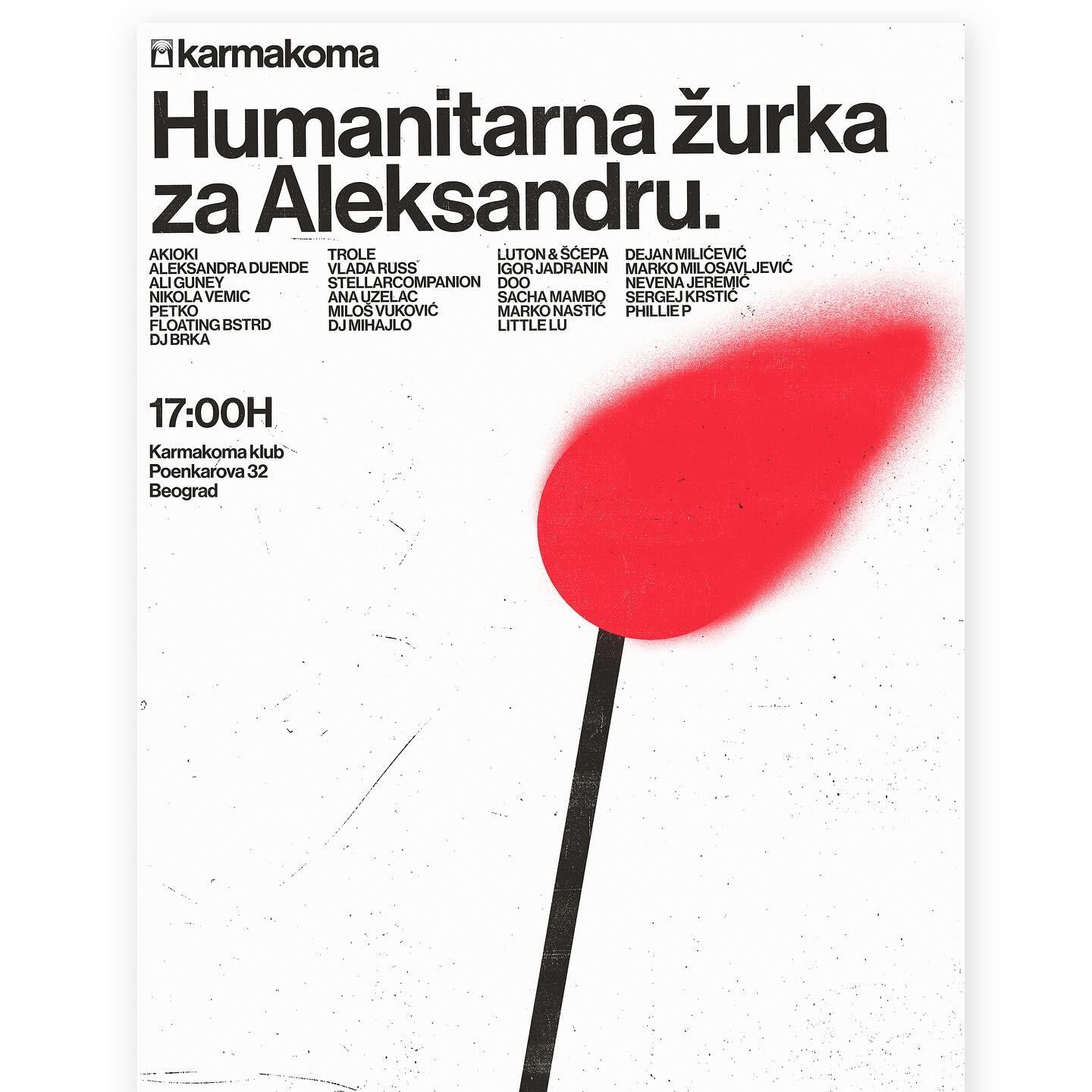 Slika za Humanitarna žurka za Aleksandru