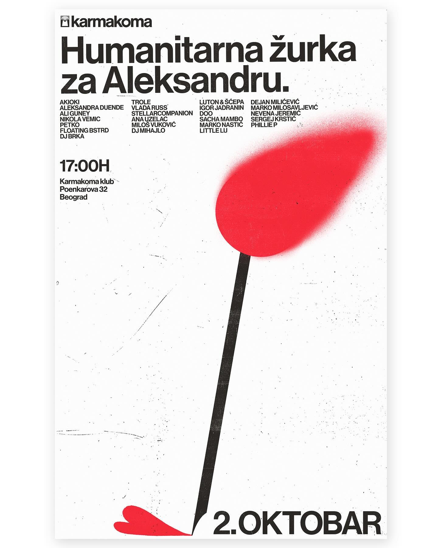 Slika za Humanitarna žurka za Aleksandru