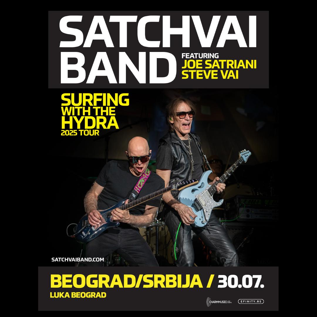 Flajer za Satchvai Band Tour: Joe Satriani i Steve Vai (USA)