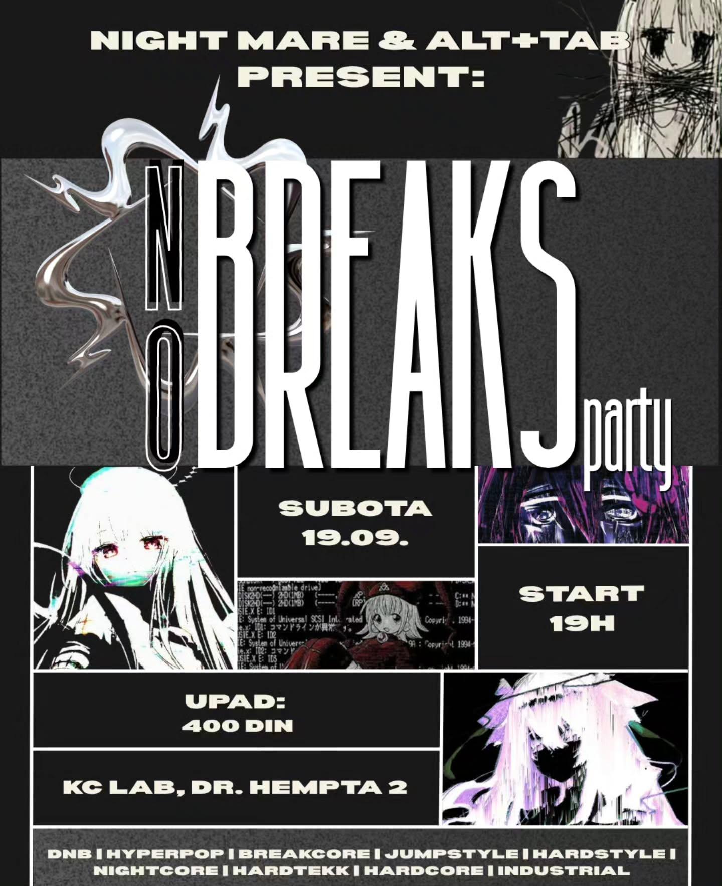 Slika za No Breaks Party: DJ NightMare & ALT + TAB